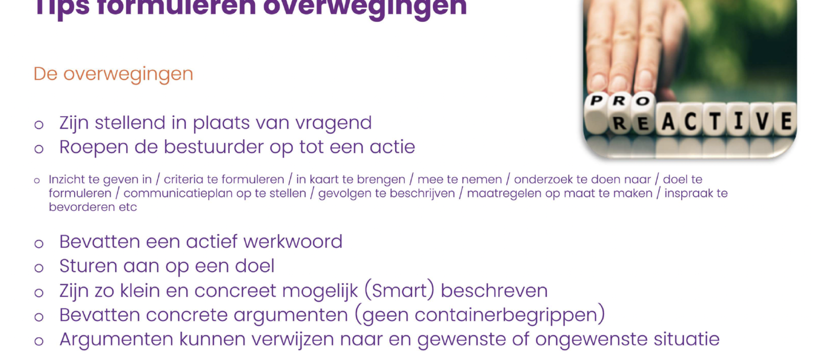 Handout tips Formuleren overwegingen