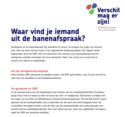 Waar vind je iemand uit de banenafspraak