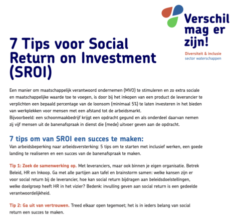 Tips voor Social Return on Investment