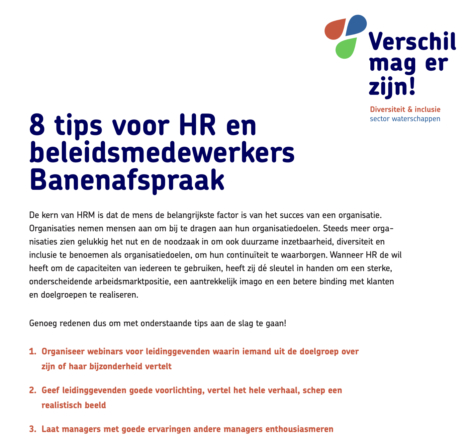 Tips voor HR en beleidsmedewerkers Banenafspraak